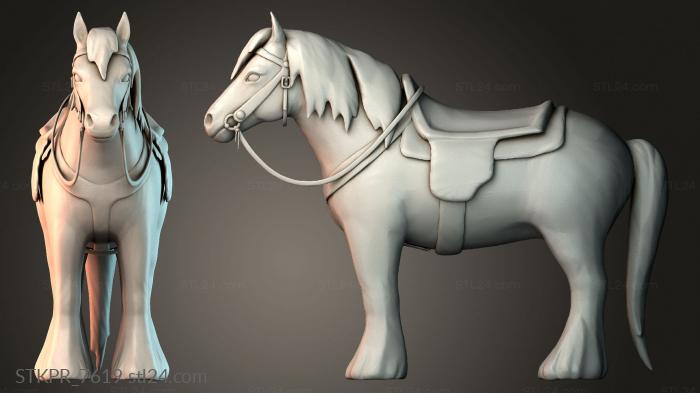 Figurines simple (Sculpted Horse Figure, STKPR_7619) 3D models for cnc