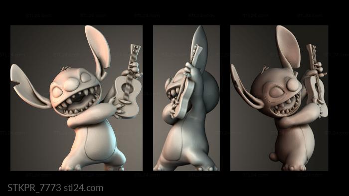 Figurines simple (Stitch Guitar, STKPR_7773) 3D models for cnc
