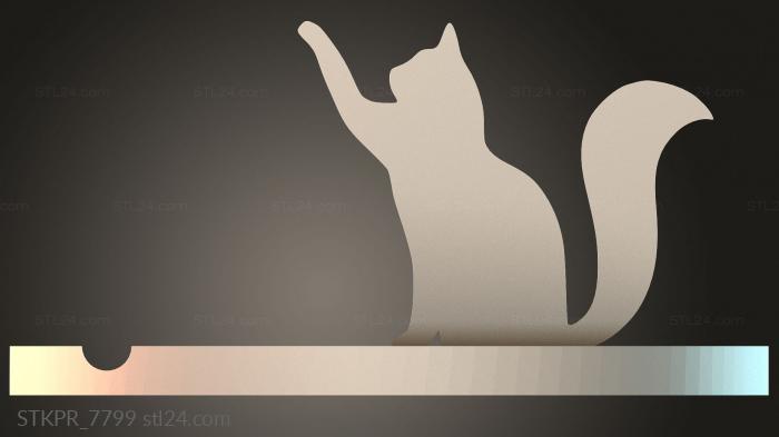 Playful Cat Silhouette