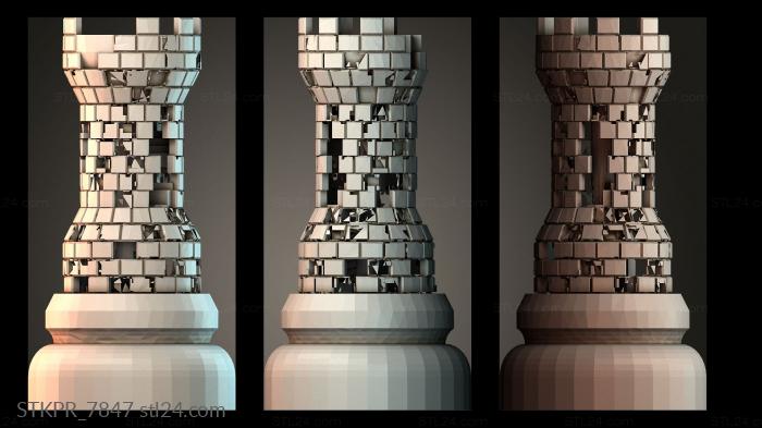 Figurines simple (Abstract Chess Rook, STKPR_7847) 3D models for cnc