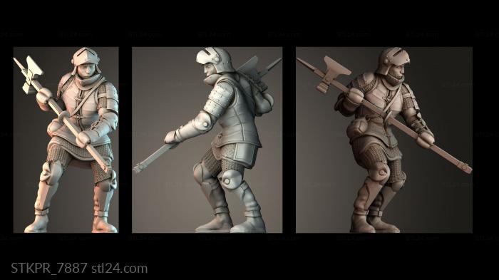 Armor warrior halberds