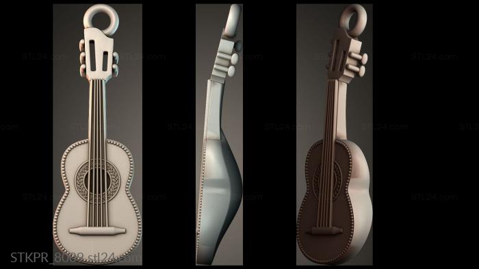 Figurines simple (Guitar Keychain Pendant, STKPR_8009) 3D models for cnc