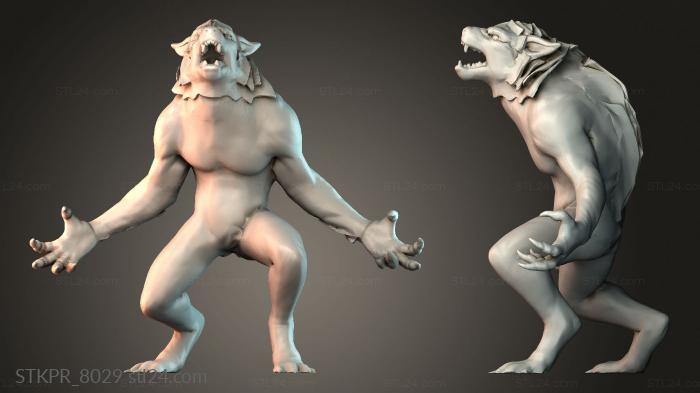 Figurines simple (Blood rage wolfman, STKPR_8029) 3D models for cnc