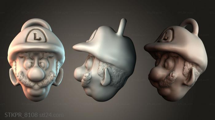 Luigi mario keychain