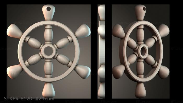 Ship wheel pendant