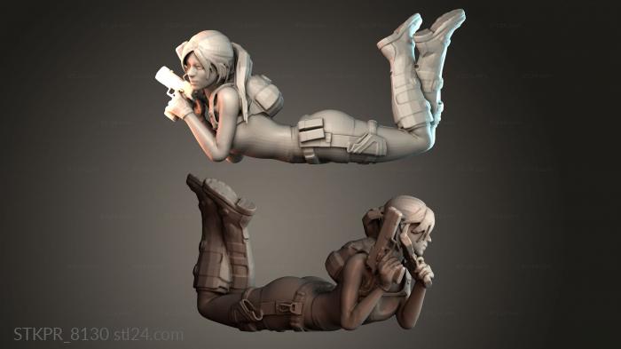 Figurines simple (Miss Lara lying down, STKPR_8130) 3D models for cnc