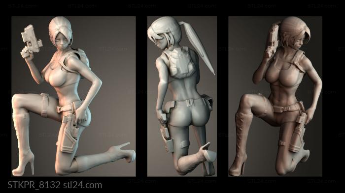 Figurines simple (Miss Lara croft figurine, STKPR_8132) 3D models for cnc