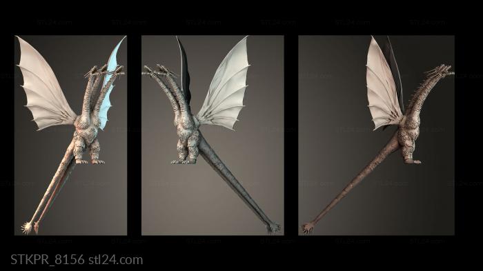 Figurines simple (King ghidorah dragon, STKPR_8156) 3D models for cnc