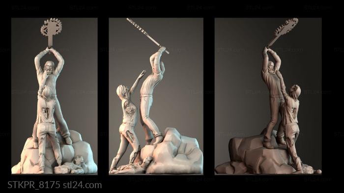 Man fights against zombies