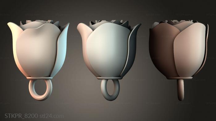 Figurines simple (Rose keychain, STKPR_8200) 3D models for cnc