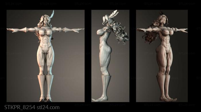 Figurines simple (Miss muscular amazon, STKPR_8254) 3D models for cnc