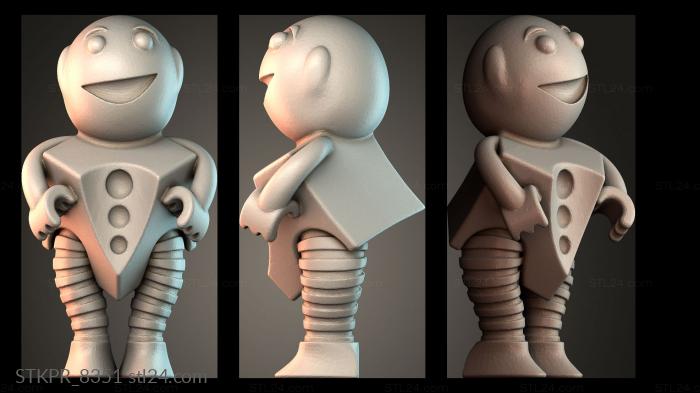 Figurines simple (Happy Robot Figure, STKPR_8351) 3D models for cnc