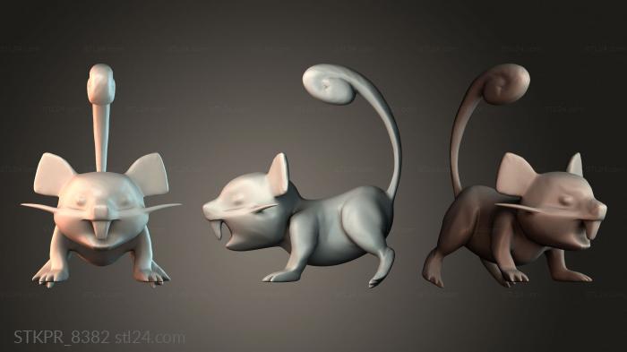 Figurines simple (Rattata, STKPR_8382) 3D models for cnc