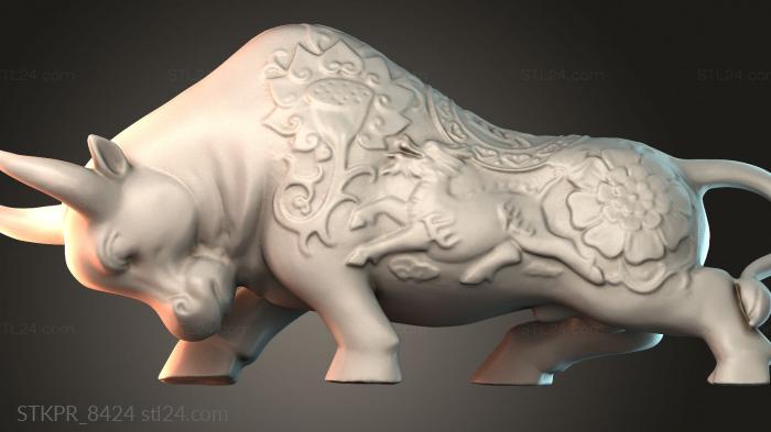 The buffalo is made of copper - bull