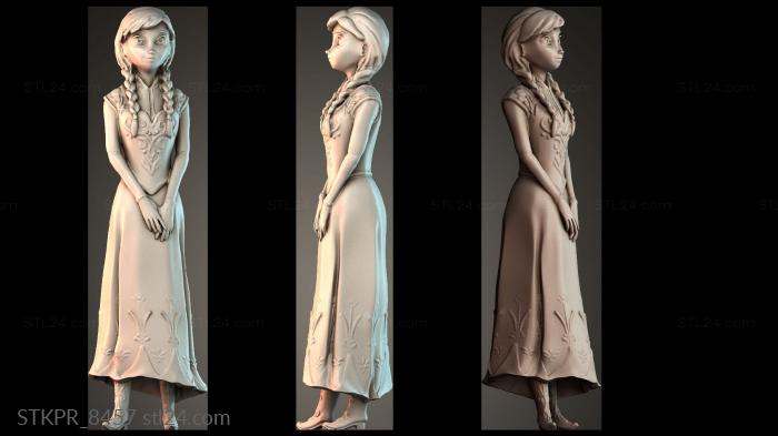 Figurines simple (Miss Anna - anna elsa olaf kristoff sven, STKPR_8457) 3D models for cnc