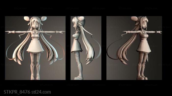 Figurines simple (Miss Anime character, STKPR_8476) 3D models for cnc
