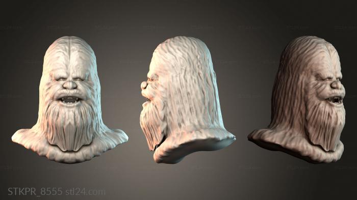 Figurines simple (Chewbacca head, STKPR_8555) 3D models for cnc