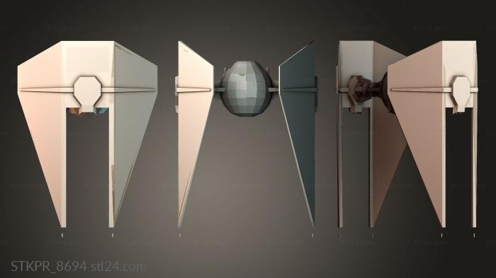 Figurines simple (Tie interceptor - ship, STKPR_8694) 3D models for cnc