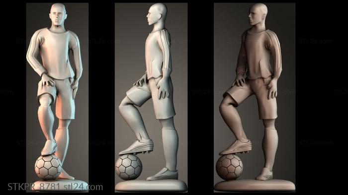 Figurines simple (Football Player Standing Figurine, STKPR_8781) 3D models for cnc