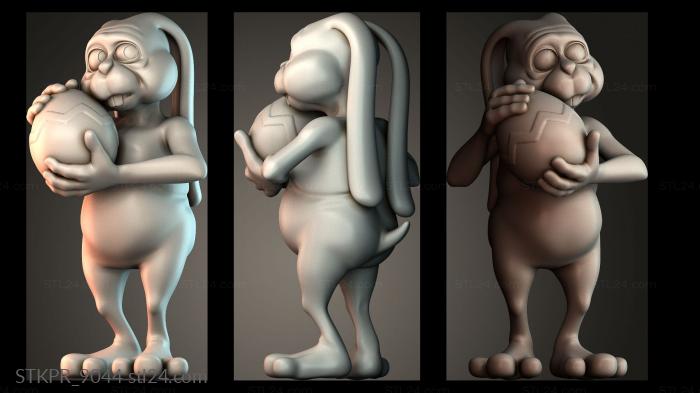 Bunny rabbit holding easter egg