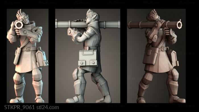 Figurines simple (Goblin carries a rocket, STKPR_9061) 3D models for cnc