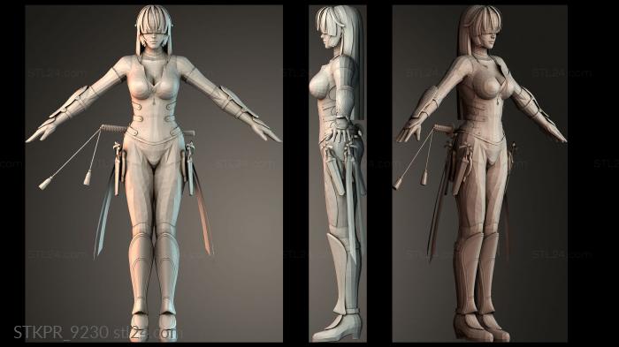 Figurines simple (Kasumi ninja, STKPR_9230) 3D models for cnc