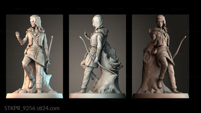 Figurines simple (Female hunter, STKPR_9256) 3D models for cnc