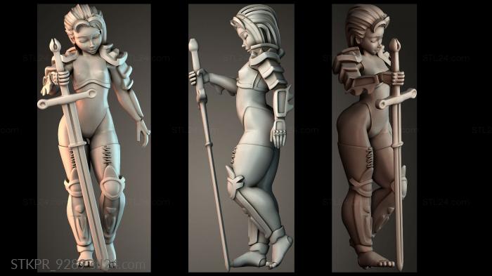 Figurines simple (Barbarian female, STKPR_9289) 3D models for cnc