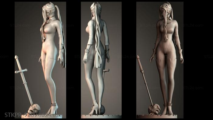 Figurines simple (Female assassin, STKPR_9309) 3D models for cnc