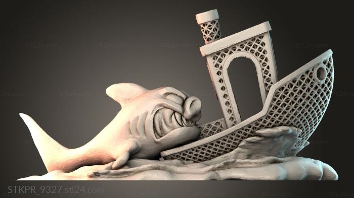 Shark And Ship Sculpture