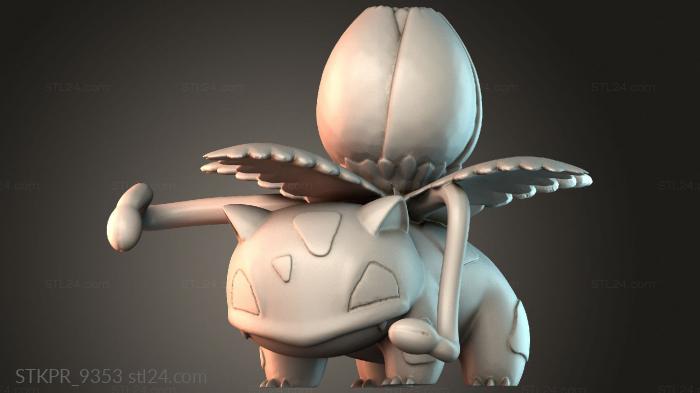 Figurines simple (Ivysaur - pokemon, STKPR_9353) 3D models for cnc