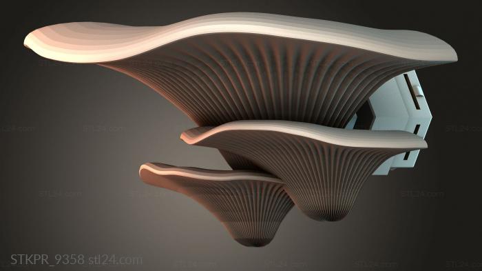 Mushroom-shaped wall lamp