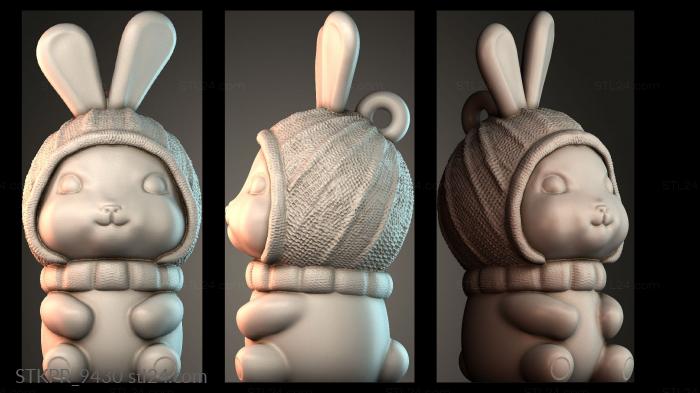 Брелок кролик в шляпе