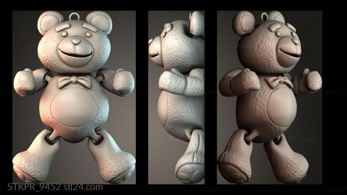 Articulated keychain bear