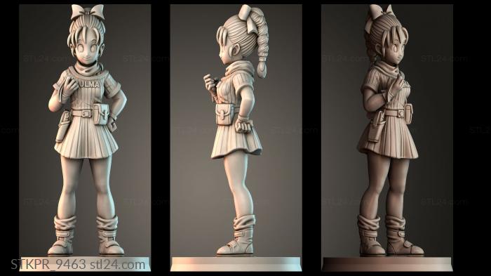 Figurines simple (Bulma Dragon Ball, STKPR_9463) 3D models for cnc