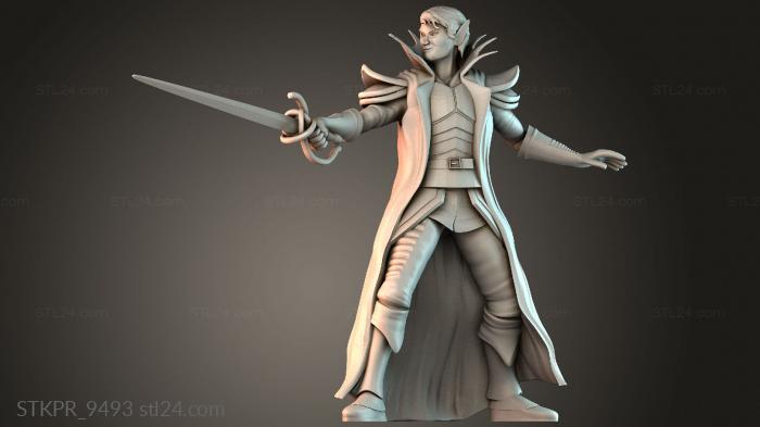Figurines simple (Elven swordsman, STKPR_9493) 3D models for cnc
