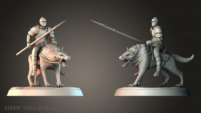 Knight riding a wolf