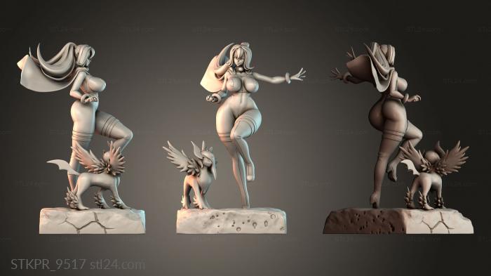 Female player training pokemon