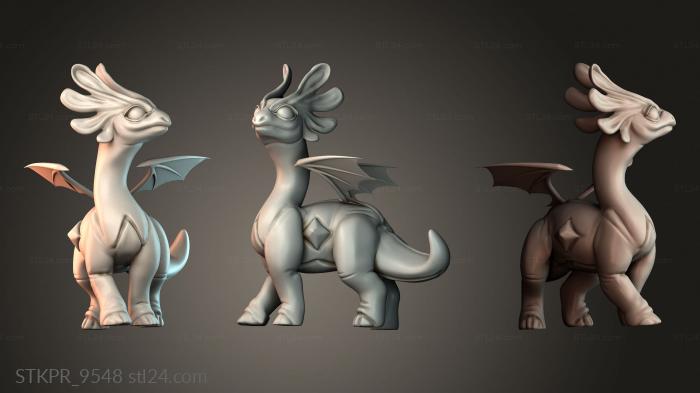 Figurines simple (Little Dragon, STKPR_9548) 3D models for cnc
