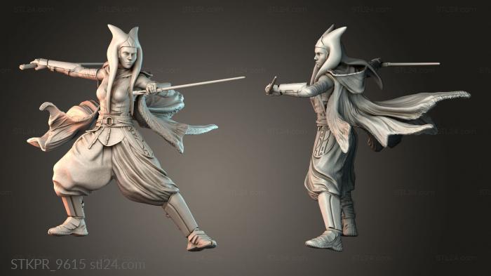 Figurines simple (Ahsoka Tano, STKPR_9615) 3D models for cnc
