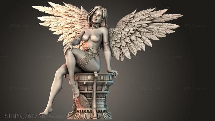 Angel sitting on pedestal