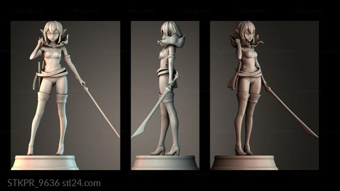 Female elf warrior with sword