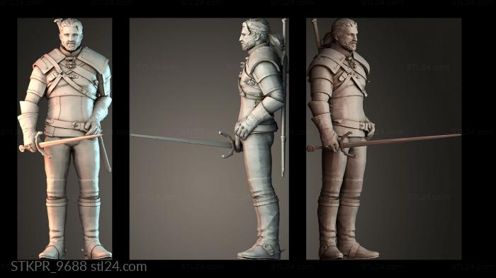 Figurines simple (Geralt of Rivia, STKPR_9688) 3D models for cnc