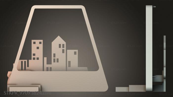 Figurines simple (Cityscape Silhouette Design, STKPR_9709) 3D models for cnc
