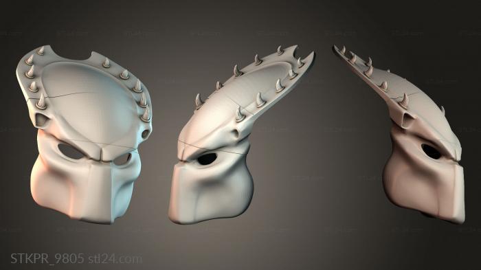 Figurines simple (Spiked Warrior Mask, STKPR_9805) 3D models for cnc