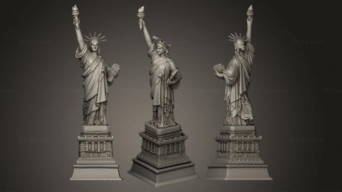 Miscellaneous figurines and statues (Statue of Liberty big podium, STKR_0038) 3D models for cnc