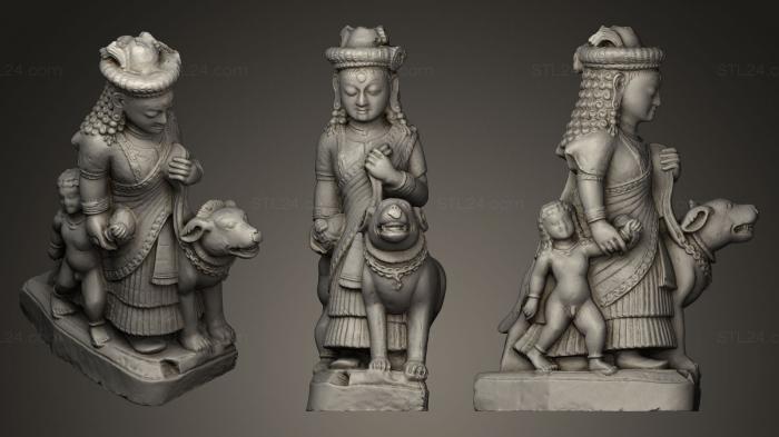 Статуэтки и статуи разные (Женщина с мальчиком и собакой, STKR_0053) 3D модель для ЧПУ станка