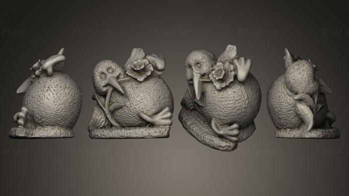 3D ned Kiwi Bird Figurine 3D