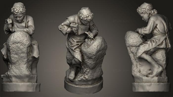 Статуэтки и статуи разные (Микеланджело в юности, STKR_0062) 3D модель для ЧПУ станка