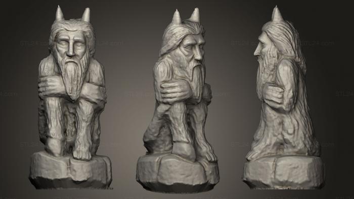 Miscellaneous figurines and statues (Carved Wooden Statue, STKR_0114) 3D models for cnc